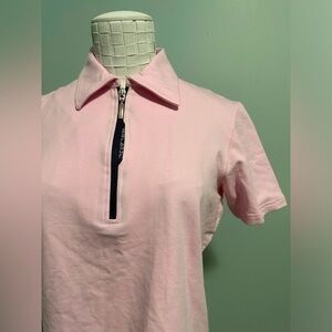 3/$40 Barbour pink half zip short sleeve cotton golf shirt
